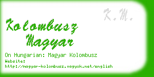 kolombusz magyar business card